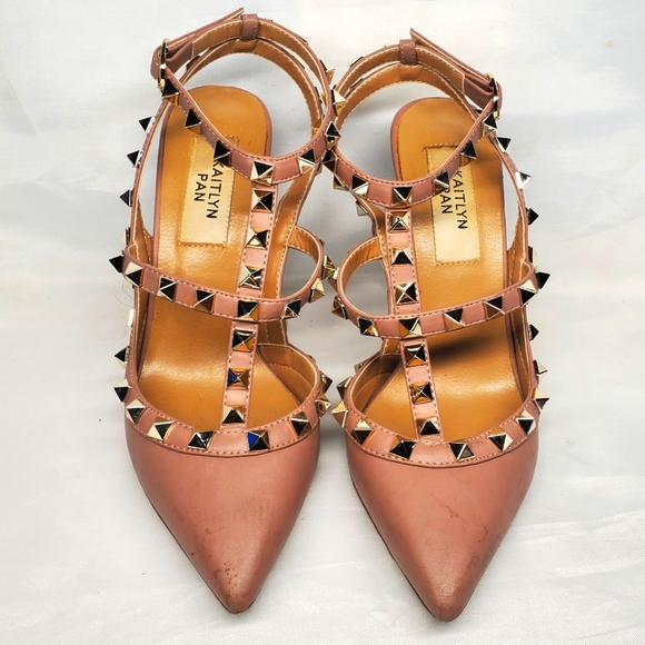 Kaitlyn Pan | Shoes | Kaitlyn Pan Studded Slingback Sandals 55 | Poshmark